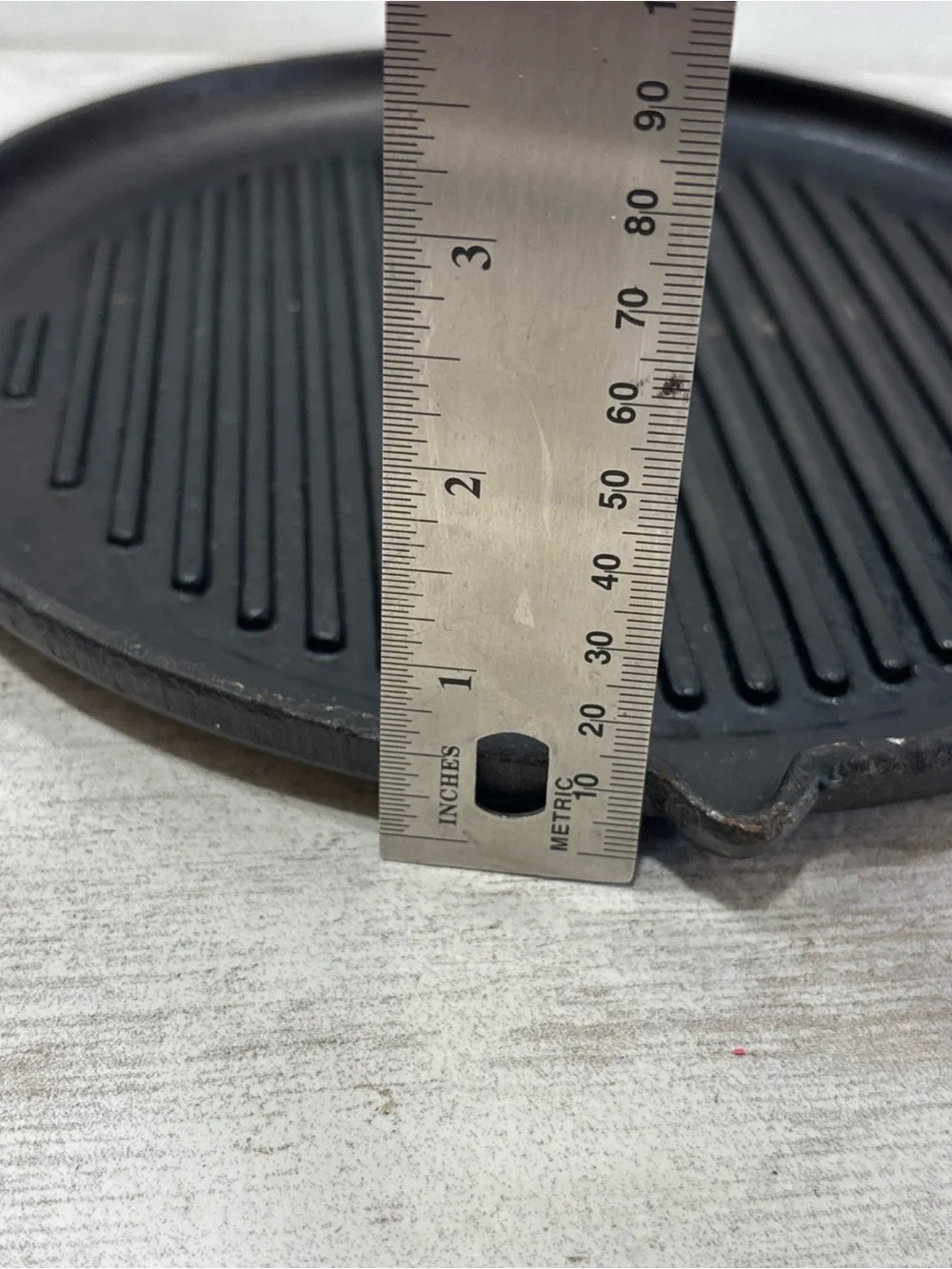 Vintage Corona Cast Iron Ribbed Grill Pan - Black
